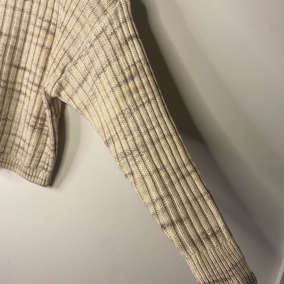 Lucky Brand Brown Cropped Long Sleeve Fall Sweater Size Medium Boxy - Picture 2 of 12